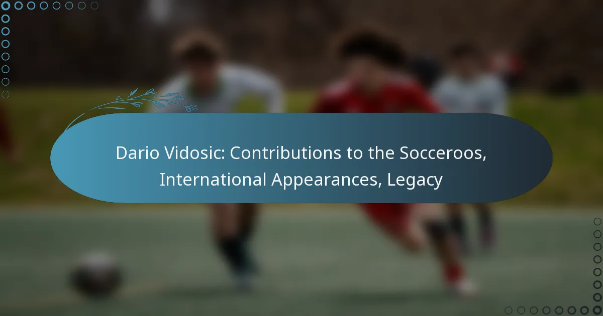 You are currently viewing Dario Vidosic: Contributions to the Socceroos, International Appearances, Legacy
