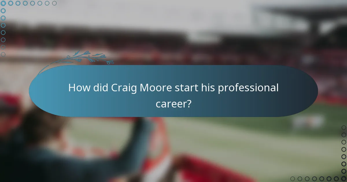 How did Craig Moore start his professional career?