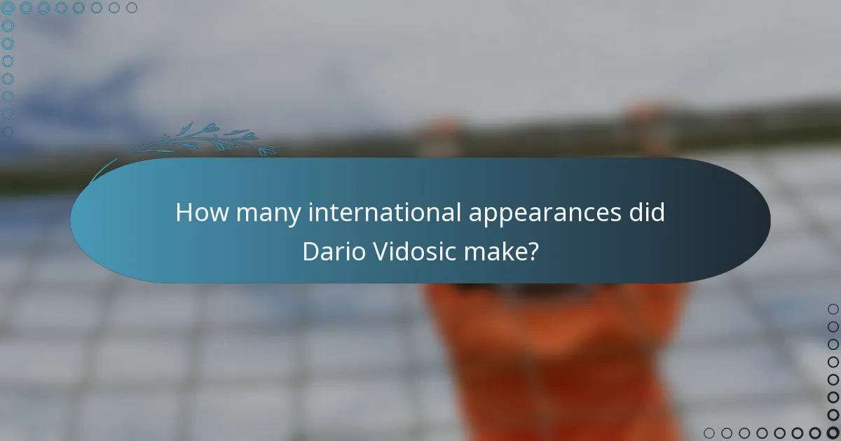How many international appearances did Dario Vidosic make?