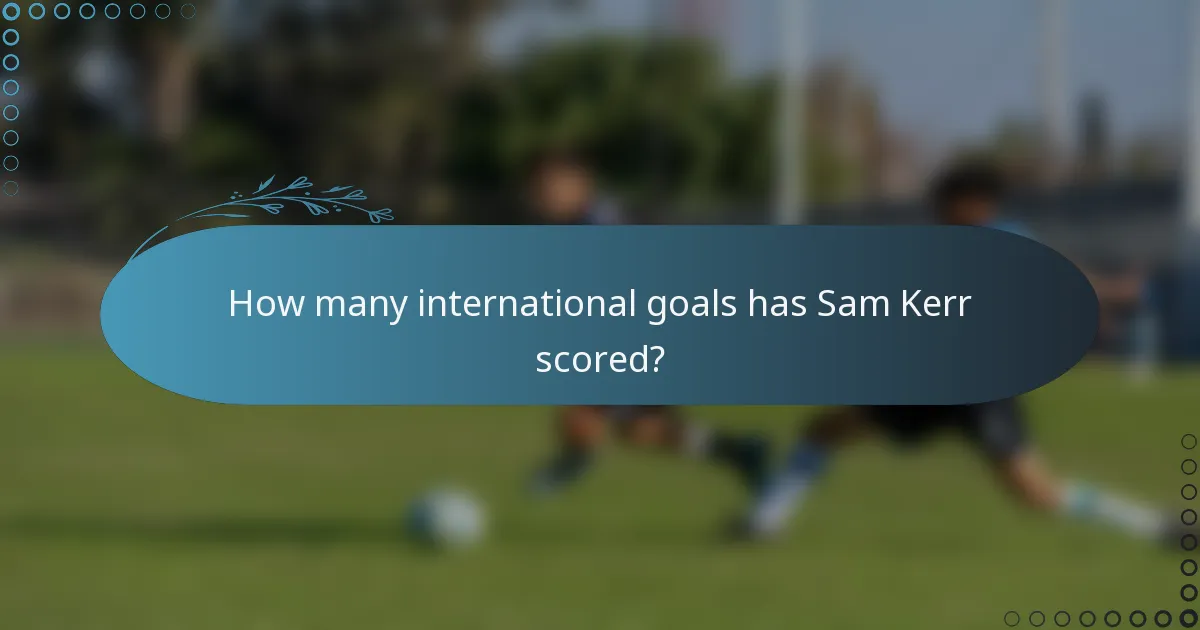 How many international goals has Sam Kerr scored?
