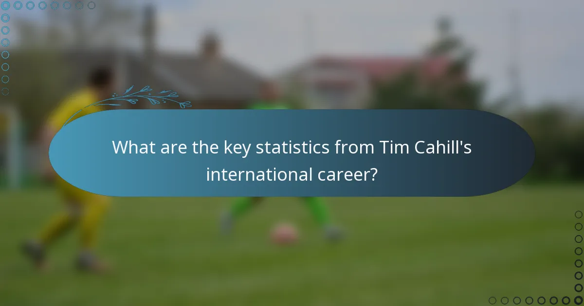 What are the key statistics from Tim Cahill's international career?