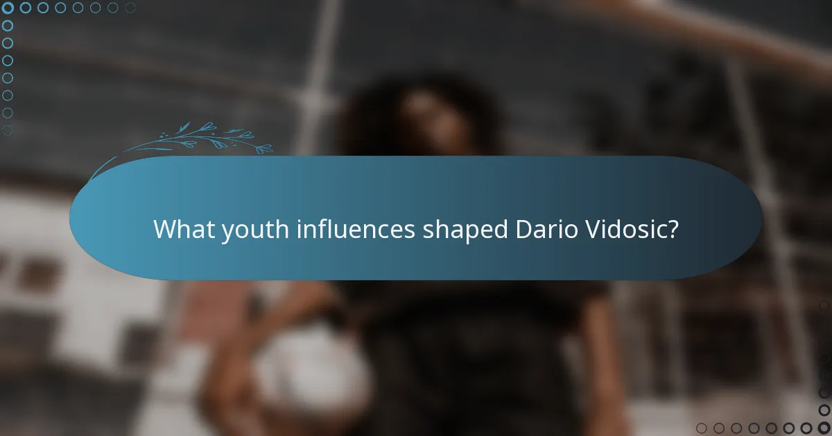 What youth influences shaped Dario Vidosic?